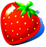 A picture of a cartoon strawberry