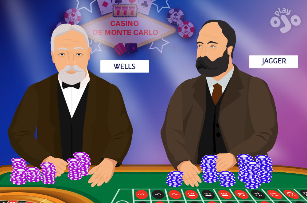 Cartoon versions of historical roulette players Joseph Jagger and Charles Wells