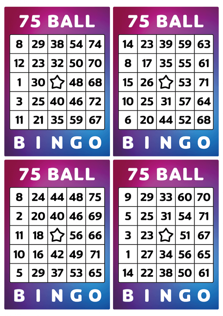 75 printable bingo tickets