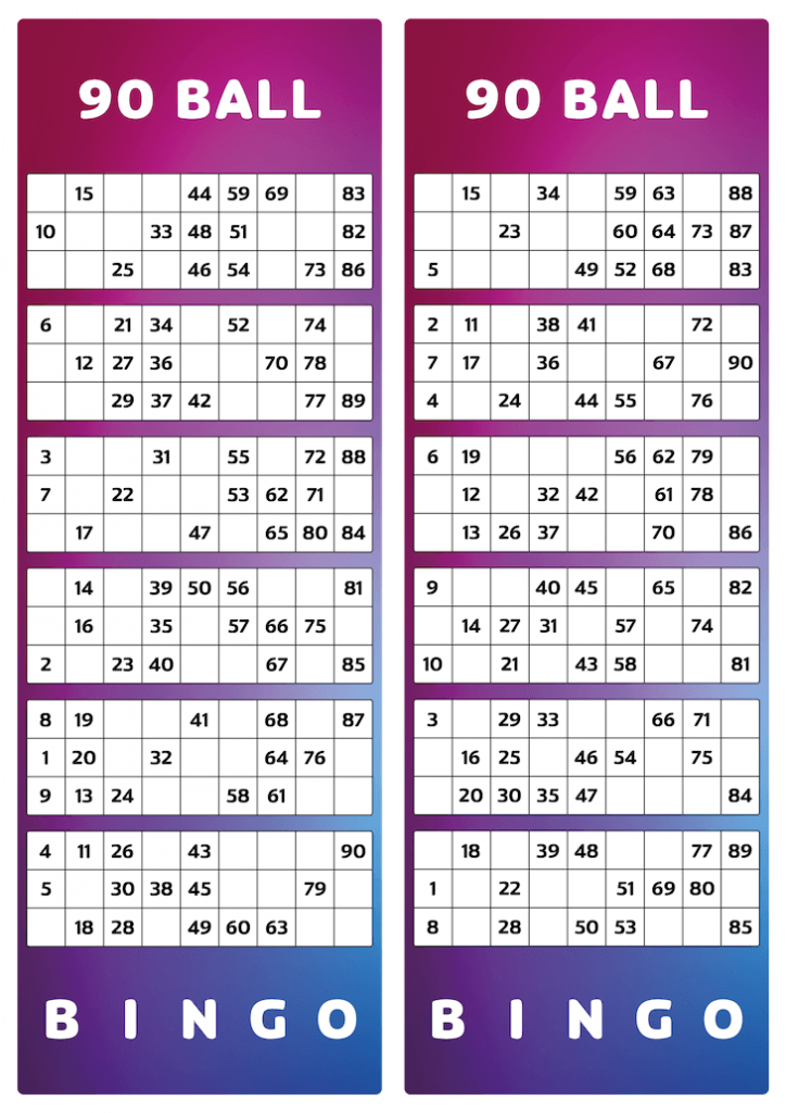 2 printable bingo tickets